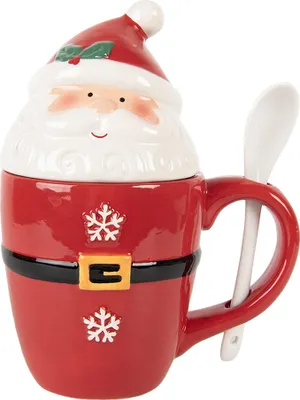 Produktbild von Clayre & Eef Tasse Weihnachtsmann 300 ml Rot Keramik