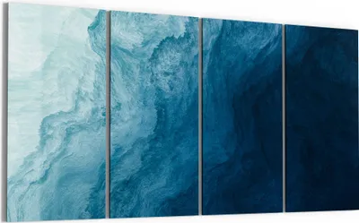 Produktbild von DEQORI Glasbild Echtglas 4x30x60 cm 'Aufgewühlte Wellen' Wandbilder XXL groß