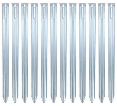 Produktbild von 8 Heringe, 30 x 2 cm, halbrund, Metall, mit Ausziehöffnung, für Camping, Angeln und Garten