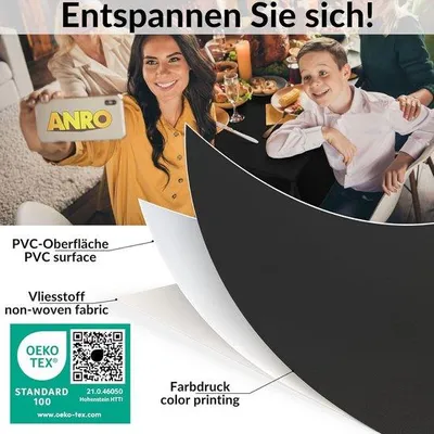 Produktbild von Famanu Tischdecke Wasserabweisend für Innen und Außen - 100 x 140 cm - Schwarz