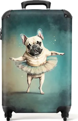 Produktbild von NoBoringSuitcases.com® Koffer Handgepäck Trolley Rollkoffer Kleine Reisekoffer mit 4 Rollen - Hund - Tutu - Ballett - Abstrakt - Porträt - Kind - Cabin Size < 55x40x23 cm & 55x40x20 cm - Fotokoffer - Kabinenkoffer - BoardgepäckHandgepäck Koffer 55x35x20 cm, 36L,