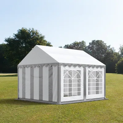 Produktbild von TOOLPORT Partyzelt Festzelt 3x4 m Garten-Pavillon PVC Plane 700 N in grau-weiß Wasserdicht