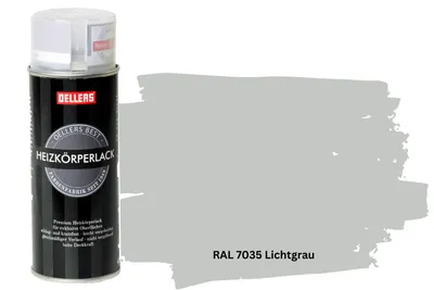 Produktbild von OELLERS Premium Heizkörperlack Spray RAL 7035 Lichtgrau – 400 ml Sprühlack glänzend | Hitzebeständige Heizkörperfarbe | Hochdeckende Sprühfarbe
