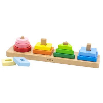 Produktbild von Viga Stapelspielzeug Geometrisches Größenstapelspiel