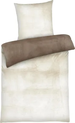 Produktbild von Cashmere Touch Bettwäsche 155x220 cm Warme Winter Bettwäsche Nougat Creme