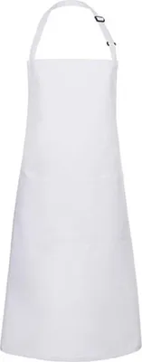 Immagine prodotto di Karlowsky BLS 9 | Grembiule pettorina Basic con fibbia e tasca - Colore: Bianco - Dimensioni: 100 x 100 cm