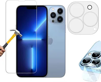 Produktbild von ino 2in1 Schutzglas + Kameraschutz kompatibel mit iPhone 13 Pro Panzerglas harte Schutzfolie Panzerfolie Displayschutzglas Harte Folie Schutz Glasfolie Displayglas 9H