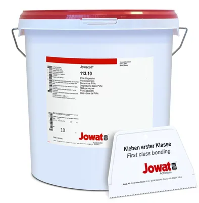Produktbild von Jowat Jowacoll® 113.10 PVAc Montageleim D2 transparent 10 kg – Holzleim & Montagekleber für Innenbereich inkl. Leimspachtel