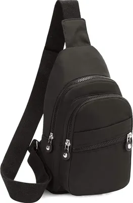 Produktbild von OKWISH Umhängetasche Brusttasche Herren, Schultertasche, Sling Bag Herren, für Outdoor Camping Reisen Wandern Radfahren Multipurpose Tagepacks Schwarz
