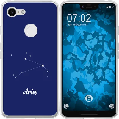 Produktbild von PhoneNatic Case kompatibel mit Google Pixel 3 XL Silikon-Hülle SternzeichenAries M11