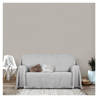 Produktbild von Mehrzweckdecke Alessia, 300 x 260 cm, graue Tagesdecke für Sofa und Bett