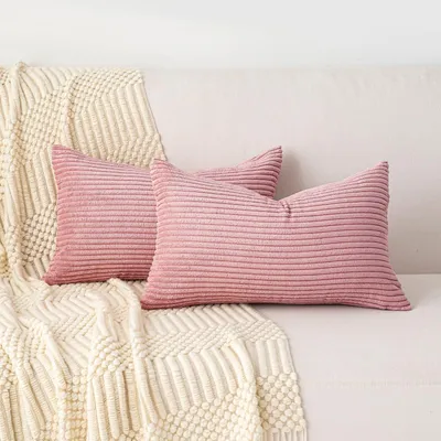 Obrázok produktu pre Sada dvoch zamatových obliečok na vankúše – 40 x 60 cm, farba: ružová