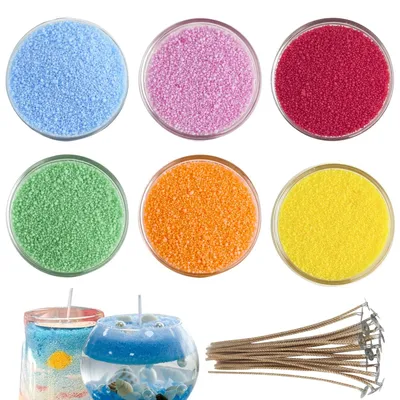 Productafbeelding van Kaarsen Maken Set met 6 Kleuren Zandwas en Lontjes