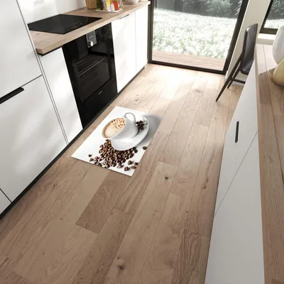 Produktbild von Küchenläufer 60 x 90 cm Braun rutschfest & waschbar – Küchenteppich Kaffee mit Milchschaum PVC Teppichläufer Küche