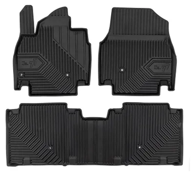 Image de Tapis avant en caoutchouc + tunnel pour Kia EV9 2023- (SUV) – 3 pièces, noirs, sur mesure
