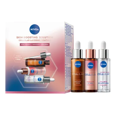 Produktbild von NIVEA Cellular Skin Boosting Solution mit Vitamin C Serum, Hyaluron & Bakuchiol