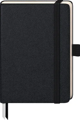 Produktbild von Brunnen Notizbuch Kompagnon Klassik A6 liniert Gummizug sw