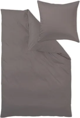Produktbild von Curt Bauer Bettwäsche-Garnitur Dessin 0000 Uni-Mako-Satin Farbe stein-3847 Größe 135x200 + 80x80 cm