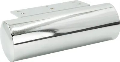 Obrázok produktu pre Sudový nábytkový podstavec v striebornom chróme - výška 55 mm, dĺžka 150 mm, s podstavcom odolným proti poškriabaniu - elegantné kovové nožičky pre štýlové interiéry.