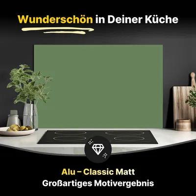 Produktbild von Spritzschutz Küchenrückwand aus Aluminiumverbund in Matt 60x50 cm - Dunkelgrün