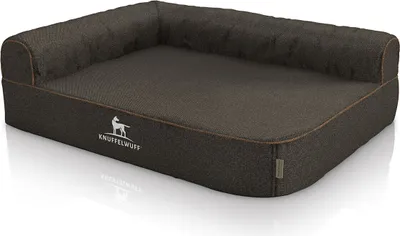 Produktbild von Orthopädisches Eck-Hundebett Marlie aus Velour XXL Lehne Links schwarz