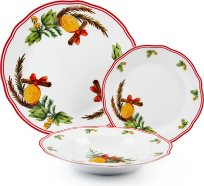 A set of decorative plates with a festive holiday design.