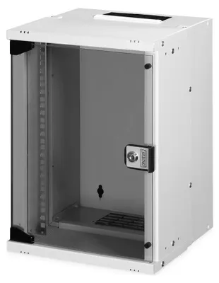 Produktbild von Digitus Wandgehäuse SOHO Pro - 254 mm (10") - 315x300 mm (BxT), Wandmontiertes Regal, 9U, 60 kg, Sperrschloss, Ablageschienen, Verbessertes Kabelmanagement