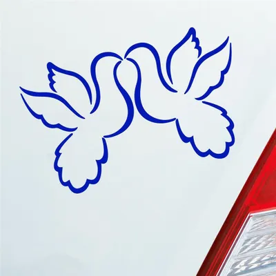 Produktbild von Auto Aufkleber Liebestauben Liebe Love Taube Hochzeit 12x9 cm Dunkelblau Sticker Heckscheibenaufkleber