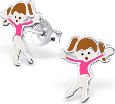 Produktbild von Kinderohrstecker: Mädchen Ohrringe Silber „Ballerina / Tänzerin“