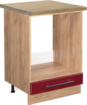 Zdjęcie produktu dla Szafka kuchenna Vicco Fame-Line Bordowa Czerwień wysoki połysk 60 cm , BP Dąb, Model 46078