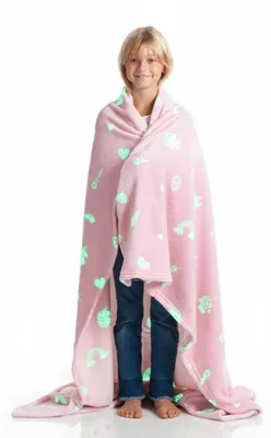 Productafbeelding van Glow in the Dark Eenhoorn Fleece Dekentje, 130 x 150 cm