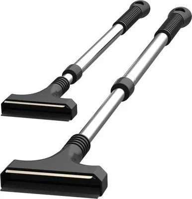 Image de Grattoir à glace en aluminium avec long manche télescopique et jeu de brosses en laiton