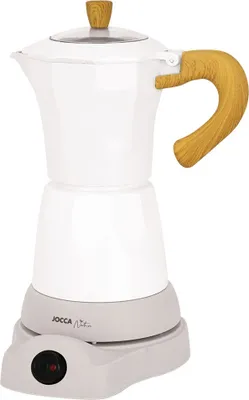Image de Jocca cafetière électrique espresso en blanc pour jusqu'à 6 tasses avec tête pivotante à 360°, sans fil