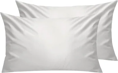 Produktbild von Kissenbezug-Set, 2 Stück, 300 Fäden, 100% Baumwolle, atmungsaktiv und weich, Bezuggröße 40 x 60 cm, weiß