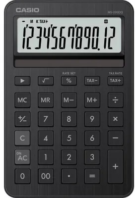 Obrázok produktu pre Casio MS-200DQ, Desktop, Jednoduchá kalkulačka, 12 číslica/číslic, Batéria / solárny, Čierna