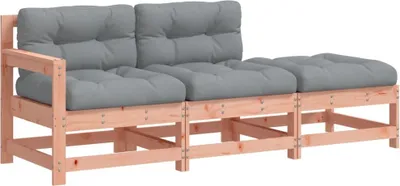 Immagine prodotto di set 3 pezzi da giardino con cuscini in legno massiccio di abete Douglas