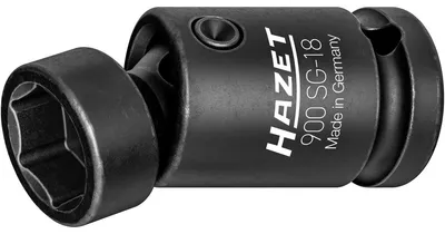 Produktbild von Hazet Schlag-Maschinenschrauber Gelenk-Steckschlüsseleinsatz 1/2 (12,5 mm) Vierkant hohl, Außen Sechskant-Tractionsprofil, SW 18 mm