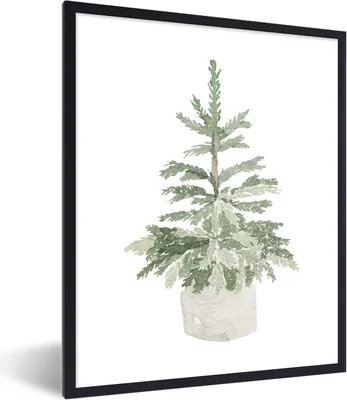 Produktbild von MuchoWow® MuchoWow® Gerahmtes Poster Weihnachtsbaum - Weihnachten - Party 60x80 cm - Poster mit zchwarzem Bilderrahmen - Premium - Wanddeko Wohnzimmer