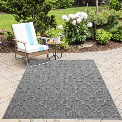 Image de Tapis de couloir résistant aux intempéries, gris, design scandinave, 80x150 cm