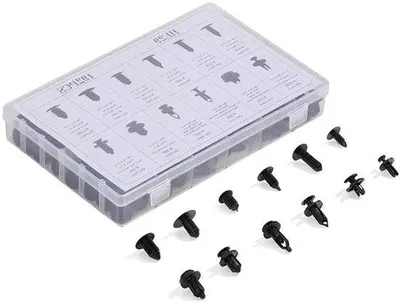 Image de Lot de 12 attaches en plastique pour voiture à fixation par pression, noires