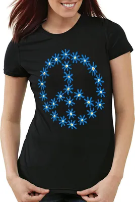 Produktbild von style3 Peace Penny Damen T-Shirt, Farbe:Schwarz, Größe:S
