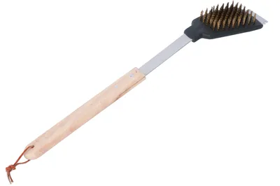 Produktbild von BBQ collection Grillbürste und Schaber - 2-in-1-Funktion - 44 cm - Eichenholzgriff