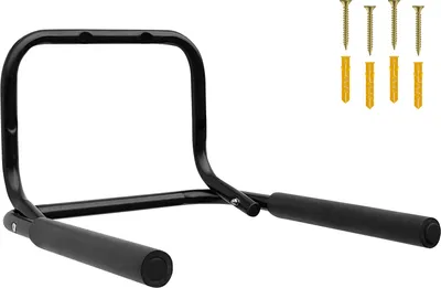Produktbild von WELLGRO Wand Fahrradhalter - Stahl, schwarz, klappbar, Tragkraft bis 50 kg, Wandmontage, weiche Schaumstoffpolsterung