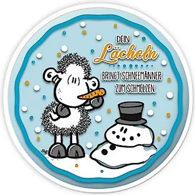 Produktbild von Sheepworld - 49837 - Handwärmer, Schaf, Dein Lächeln bringt Schneemänner zum Schmelzen, rund, 9cm
