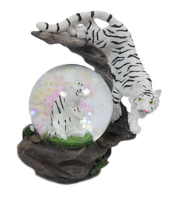 Produktbild von Glitzerkugel Tiger, weiß, Schneekugel Tier Tiere Schneekugeln Raubkatze