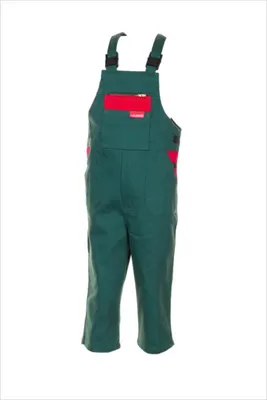 Produktbild von Kinderbekleidung Kinder-Latzhose mittelgrün/mittelrot Gr. 98/104, 0166098