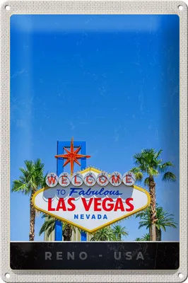 Produktbild von Blechschild Reise 20x30cm Las Vegas Nevada Amerika USA Casino