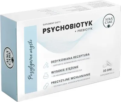 Produktbild von Aura Care Positive Thoughts Psychobiotic + Prebiotic 35 Milliarden CFU 30 Kapseln