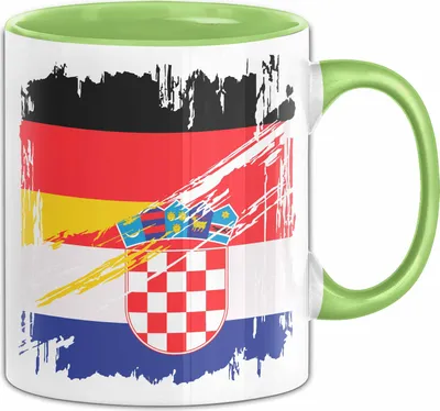 Produktbild von Kroatien Deutschland Flagge Halb Deutscher Halb Kroate Fußball Germany 2024 Europa Croatia (Grün)