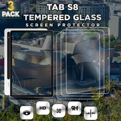 Obrázek produktu pro 3-balení Samsung Galaxy Tab S8 Ochranné sklo na displej - Tvrzené sklo 9H - Super kvalita 3D